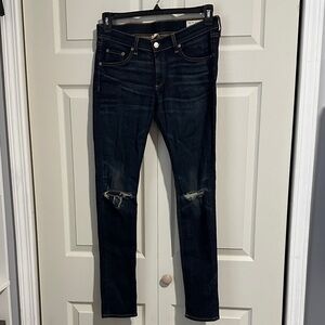 Rag & Bone Dark Blue Ripped Skinny Jeans